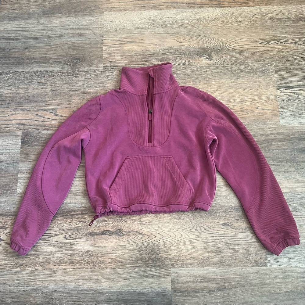 Lululemon Brushed Softstreme Ribbed Half Zip Deep Luxe Size 0 (XS) Buttery Soft - Picture 3 of 12